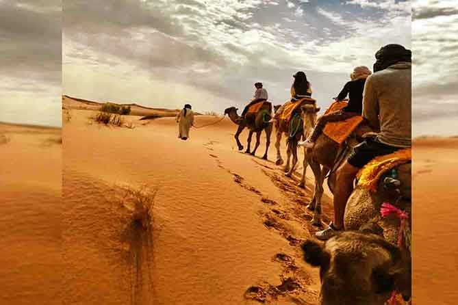 camels trek Sahara camp Desert tour sahara from Marrakech